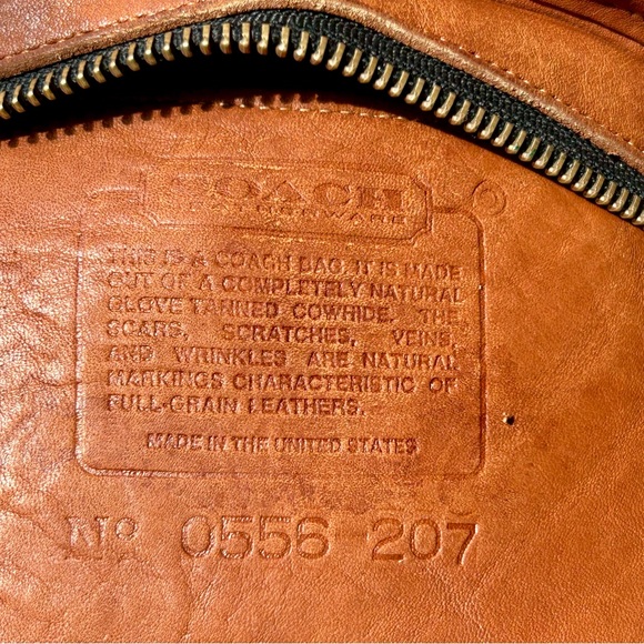 COACH Vintage Kimball Tan Leather Crossbody Bag Round - Picture 9 of 15